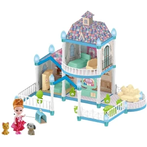 Căsuță pentru păpuși "vila visurilor” + accesorii, cu iluminare de noapte, 120 elem. Thumbnail 2
