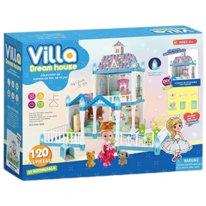Căsuță pentru păpuși "vila visurilor” + accesorii, cu iluminare de noapte, 120 elem. Thumbnail 3