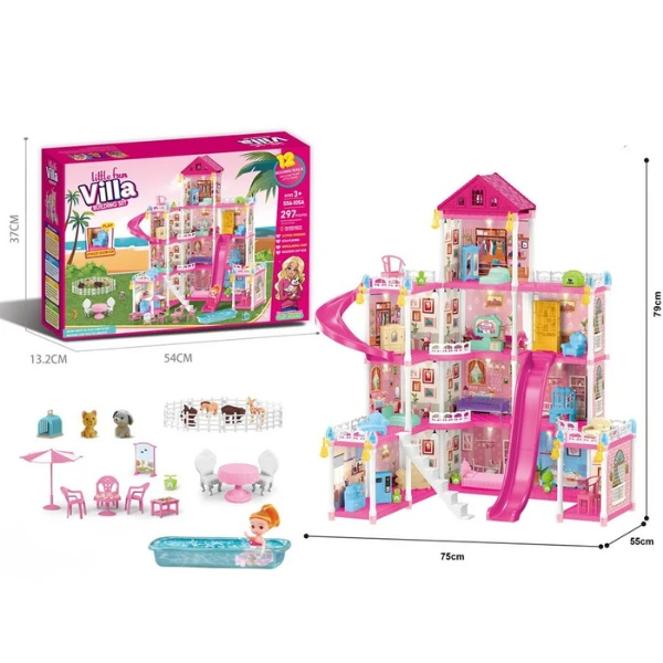 Căsuță pentru păpuși "vila mică” + accesorii, 297 elem. 4