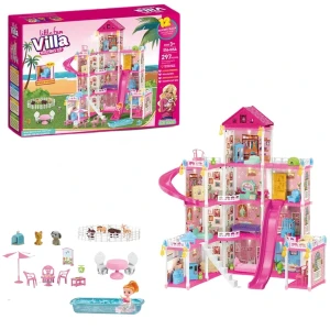 Căsuță pentru păpuși "vila mică” + accesorii, 297 elem.