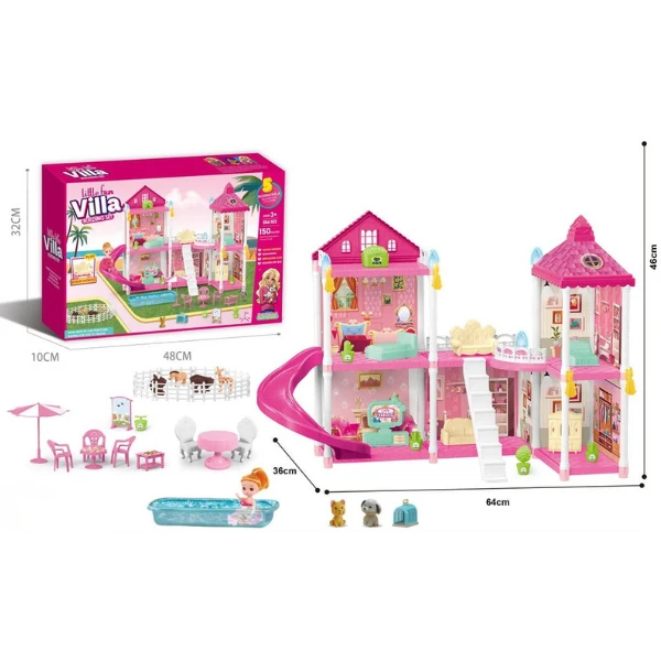 Căsuță pentru păpuși "vila mică” + accesorii, 150 elem. 4