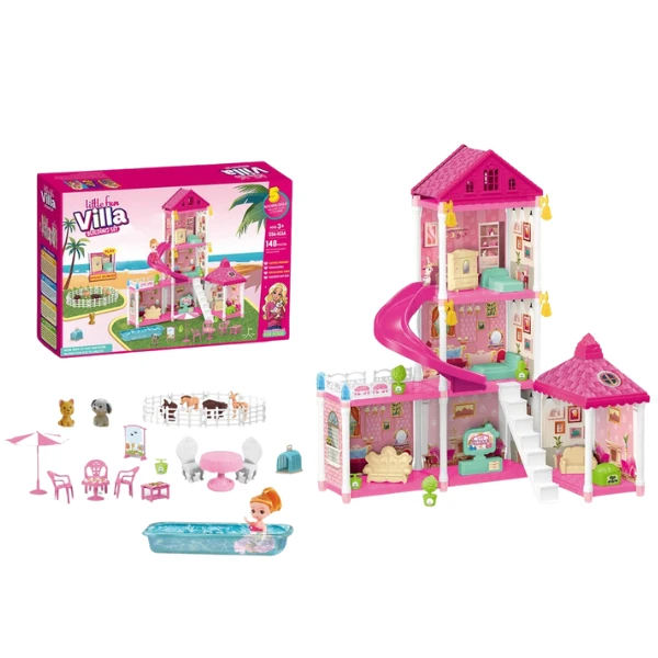 Căsuță pentru păpuși "vila mică” + accesorii, 148 elem. 4