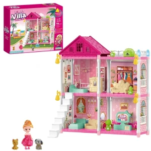 Căsuță pentru păpuși "vila mică” + accesorii, 98 elem.