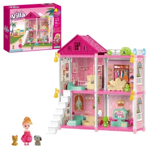 Căsuță pentru păpuși "vila mică” + accesorii, 98 elem.