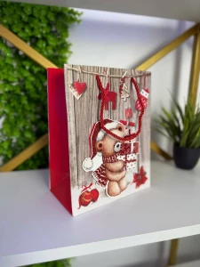 Punga cadou cu ursulet de craciun 26*32*12 cm  (cp-24-422-2) Thumbnail 2