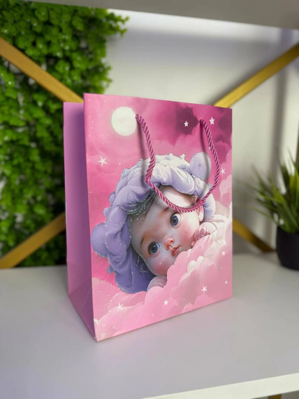 Punga cadou cu bebelus pe nori 26*32*12 см (cp-24-411-2) 2