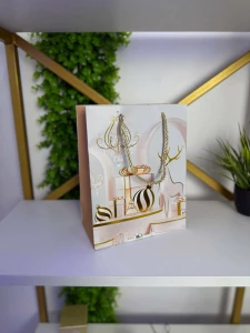 Punga cadou eleganta auriu, roz 26*32*12 см (cp-24-412-2) Thumbnail 3