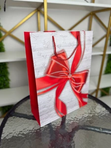 Подарочный пакет с красным бантом, 31×41×12 см (cp-24-420-3)