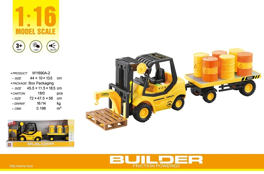 1:16 motostivuitor cu fricțiune cu remorcă (lumini /sunete) 3