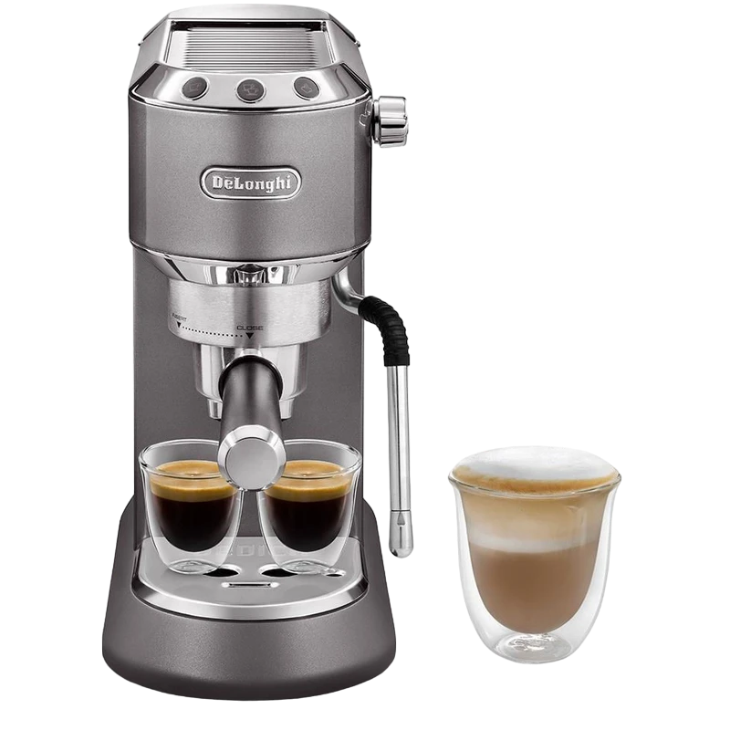 Кофеварка рожковая delonghi ec885.gy, 1300вт, серый 7