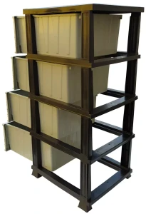 Пластиковый комод 4 ящика мрамор белый (e298) Thumbnail 4