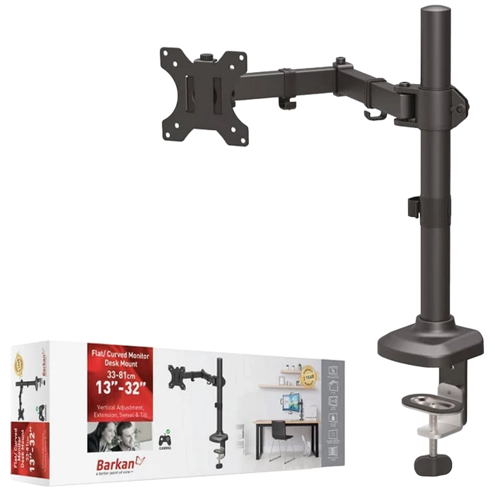 Настольный кронштейн для монитора barkan m121t, чёрный 4
