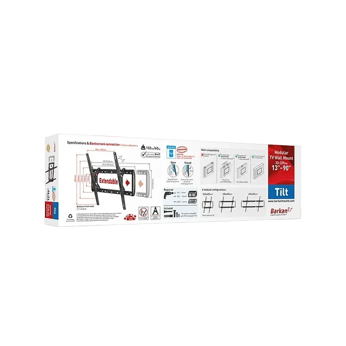 Наклонное настенное крепление barkan bm410t, чёрный 3