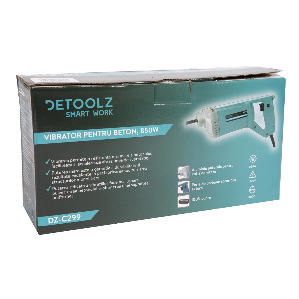 Vibrator pentru beton, 850w detoolz 6