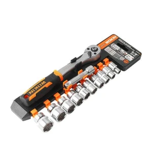 Set de 12 chei tubulare de 3/8 cu maner cu clichet cr-v wokin (industrial)