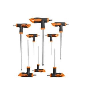 Set de 8 bucati de surubelnite hexagonale torx cu maner T WOKIN