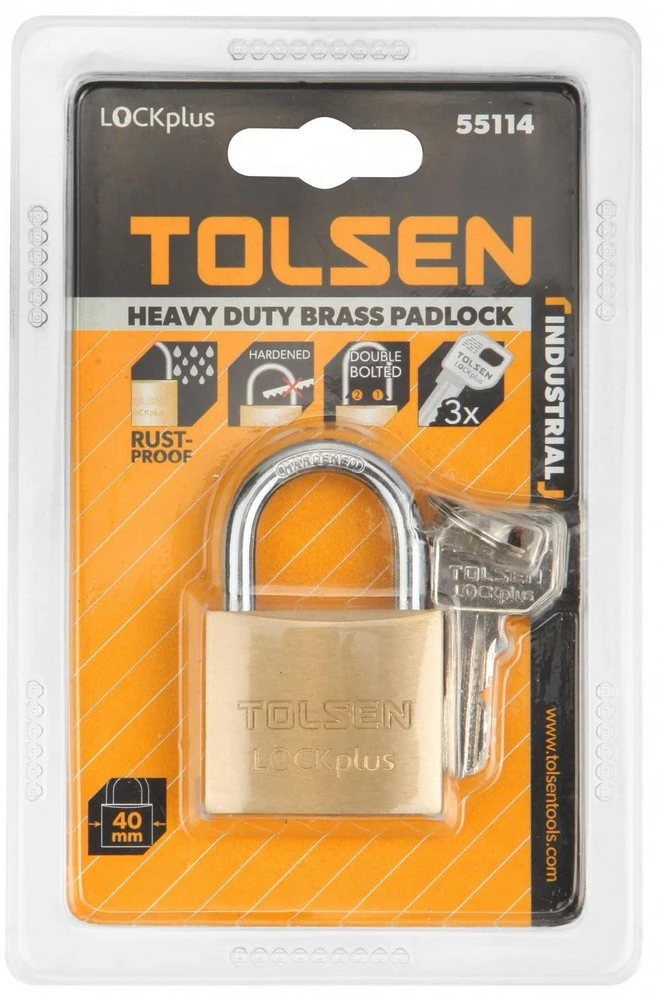Замок навесной латунный tolsen 20 мм (industrial) 2