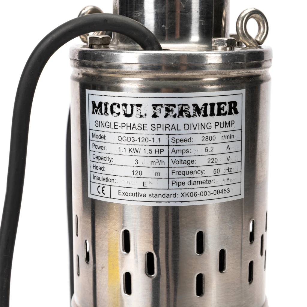 Погружной насос micul fermier 1,1 квт 120 м (tуннель) 3