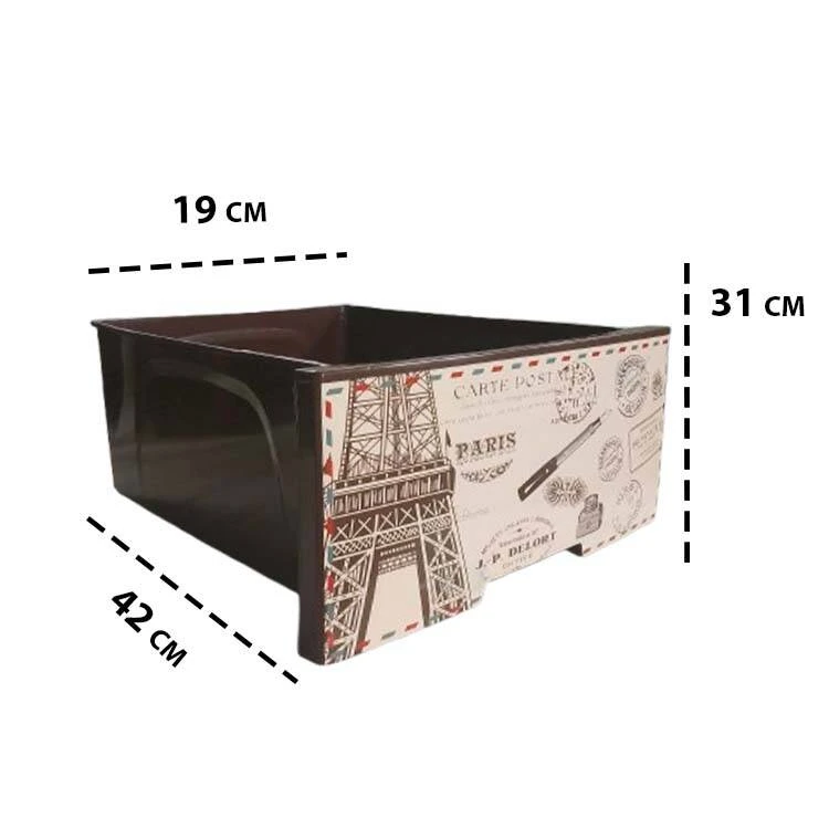 Comod din plastic cu 4 sertare – model paris, cafeniu-bej (123093) 4
