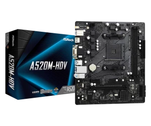 Материнская плата ASRock A520M-HDV, AM4, AMD A520, Micro-ATX