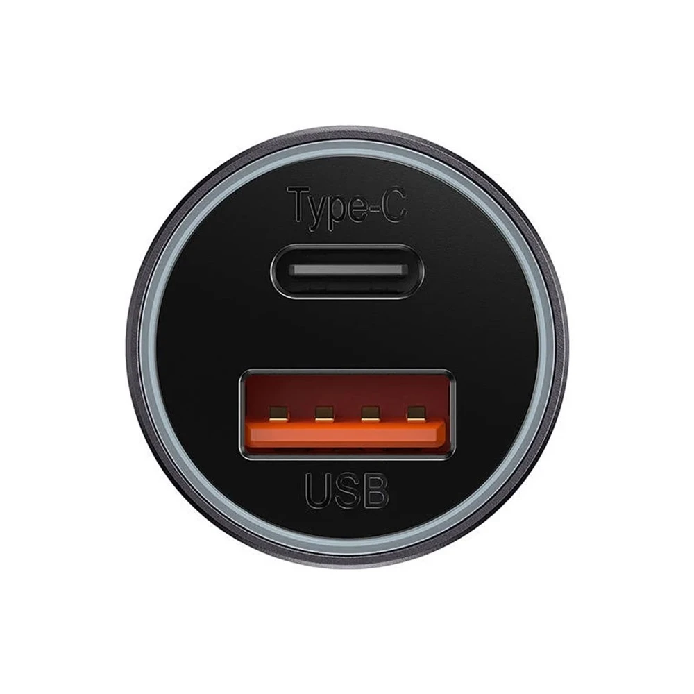 Baseus car charger golden contactor max 1*usb-a+1*type-c 60w, grey 2
