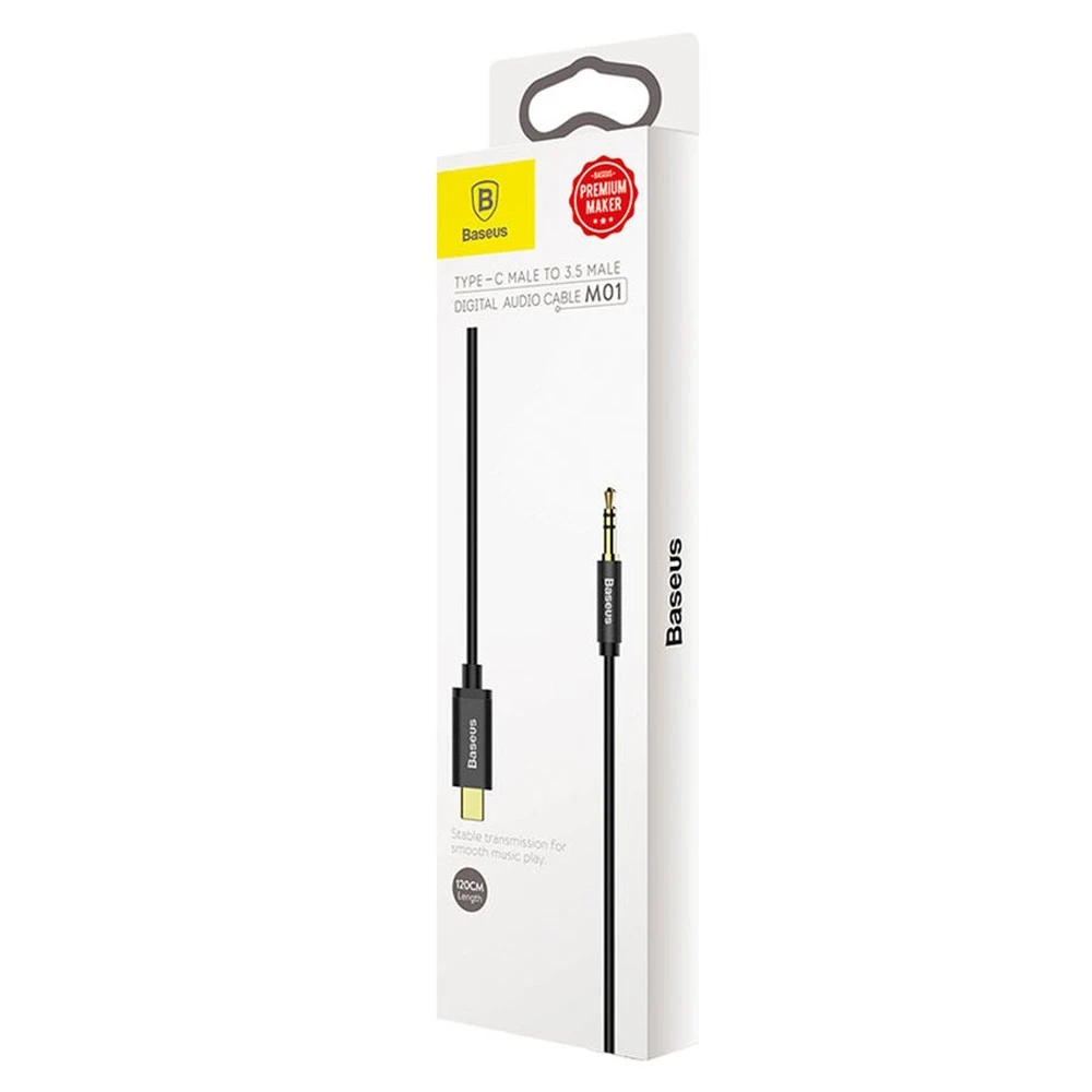 Baseus cable audio type-c to 3.5 m01, black 3