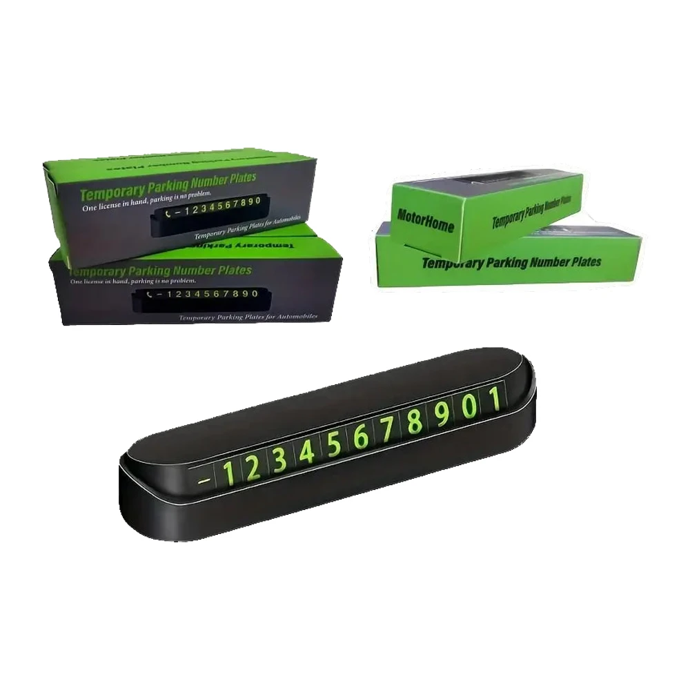 Temporary parking number, black 3