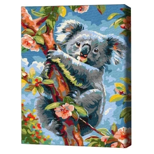 Pictură pe numere 30*40 сm (fără cutie) – koala în flori