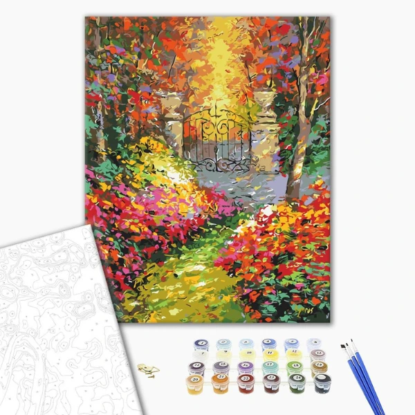 Pictură pe numere 30*40 сm (fără cutie) – grădină de toamnă 2