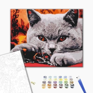 Pictură pe numere 30*40 сm (fără cutie) – prădător domestic Thumbnail 2