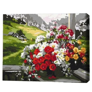 Pictură pe numere 30*40 сm (fără cutie) – buchete pe fereastră