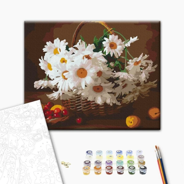 Pictură pe numere 30*40 сm (fără cutie) – margarete sălbatice 2
