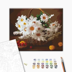 Pictură pe numere 30*40 сm (fără cutie) – margarete sălbatice Thumbnail 2