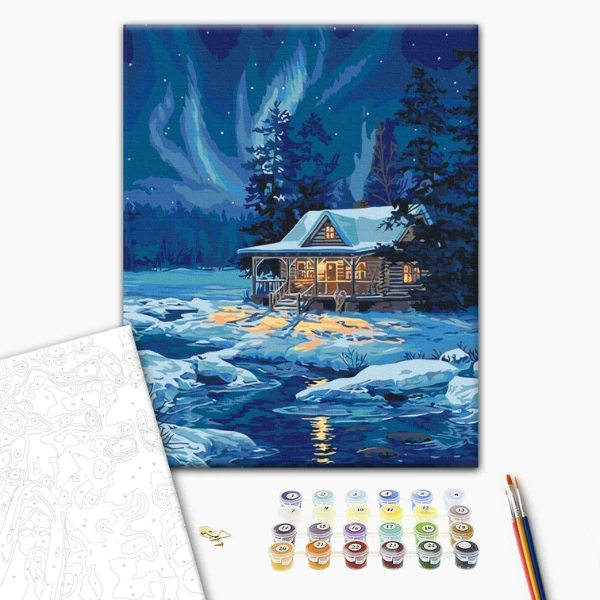 Pictură pe numere 40*50 cm (în cutie) – aurora polară 2