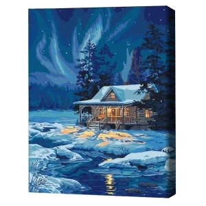 Pictură pe numere 40*50 cm (în cutie) – aurora polară