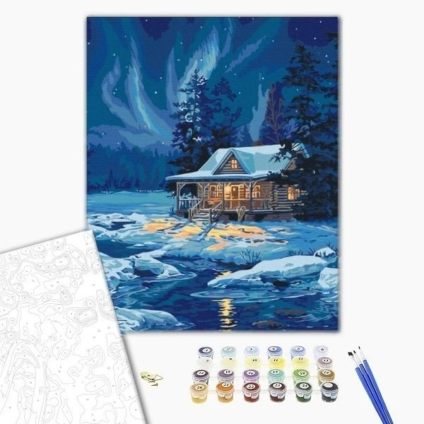 Pictură pe numere 40х50 cm (fără cutie) - aurora polară 2