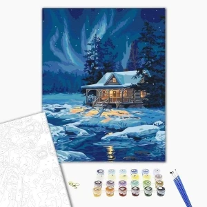 Pictură pe numere 40х50 cm (fără cutie) - aurora polară Thumbnail 2