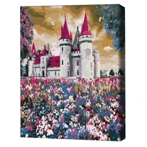 Pictură pe numere 30х40 сm (fără cutie)  – castel printre flori sălbatice