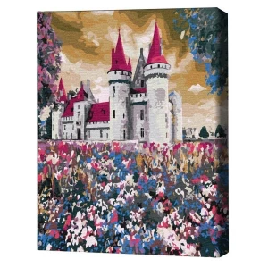 Pictură pe numere 30х40 сm (fără cutie)  – castel printre flori sălbatice