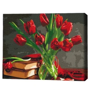 Pictură pe numere 30*40 сm (fără cutie) – buchet de lalele