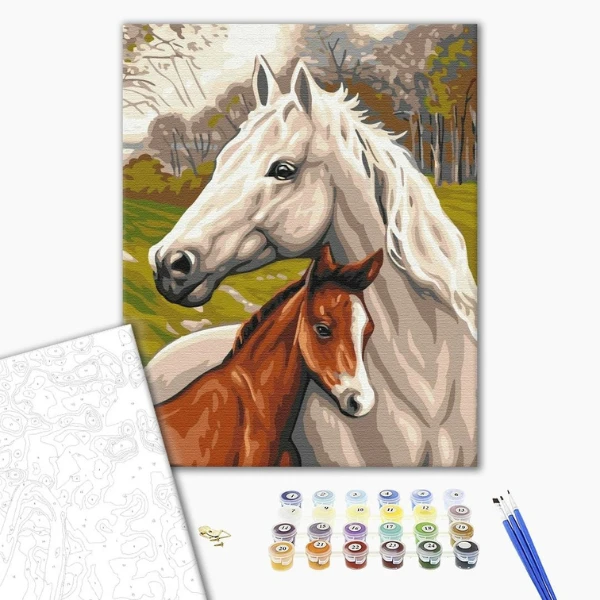 Pictură pe numere 30*40 сm (fără cutie) – cai nobili (копировать) 2