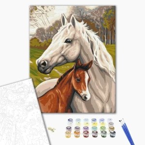 Pictură pe numere 30*40 сm (fără cutie) – cai nobili (копировать) Thumbnail 2