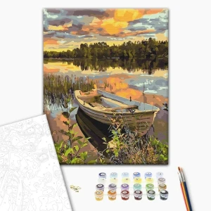 Pictură pe numere 30*40 сm (fără cutie) –  o barcă în câmpie Thumbnail 2