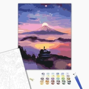 Pictură pe numere 40х50 cm (fără cutie) – apus liliachiu. Thumbnail 2