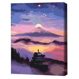 Pictură pe numere 40х50 cm (fără cutie) – apus liliachiu.