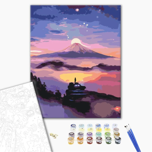 Pictură pe numere 40*50 cm (în cutie) – apus liliachiu. 2