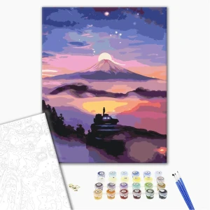 Pictură pe numere 40*50 cm (în cutie) – apus liliachiu. Thumbnail 2