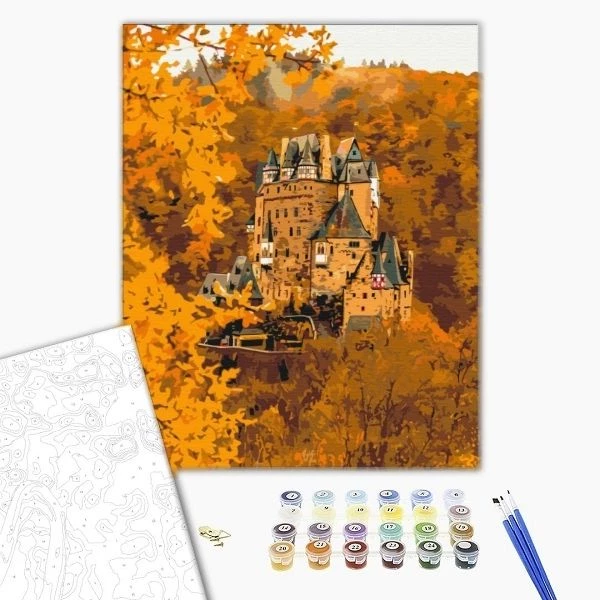 Pictură pe numere 40х50 cm (fără cutie) – castel de toamnă. 3