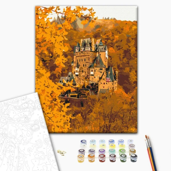 Pictură pe numere 40*50 cm (în cutie) – castel de toamnă. 2