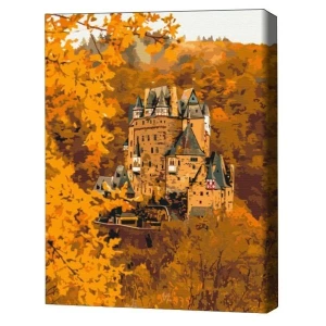 Pictură pe numere 40*50 cm (în cutie) – castel de toamnă.